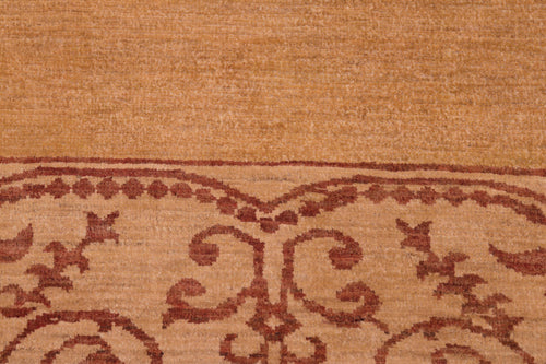 handmade Modern Kafkaz Green Ivory Hand Knotted RECTANGLE 100% WOOL area rug 9' x 10'