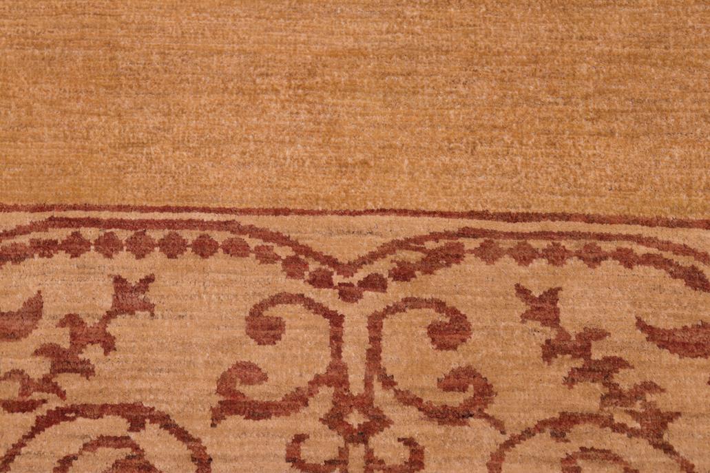 handmade Modern Kafkaz Green Ivory Hand Knotted RECTANGLE 100% WOOL area rug 9 x 10