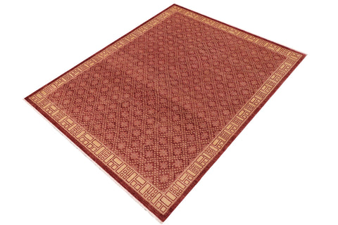 handmade Modern Kafkaz Red Gold Hand Knotted RECTANGLE 100% WOOL area rug 9' x 12'