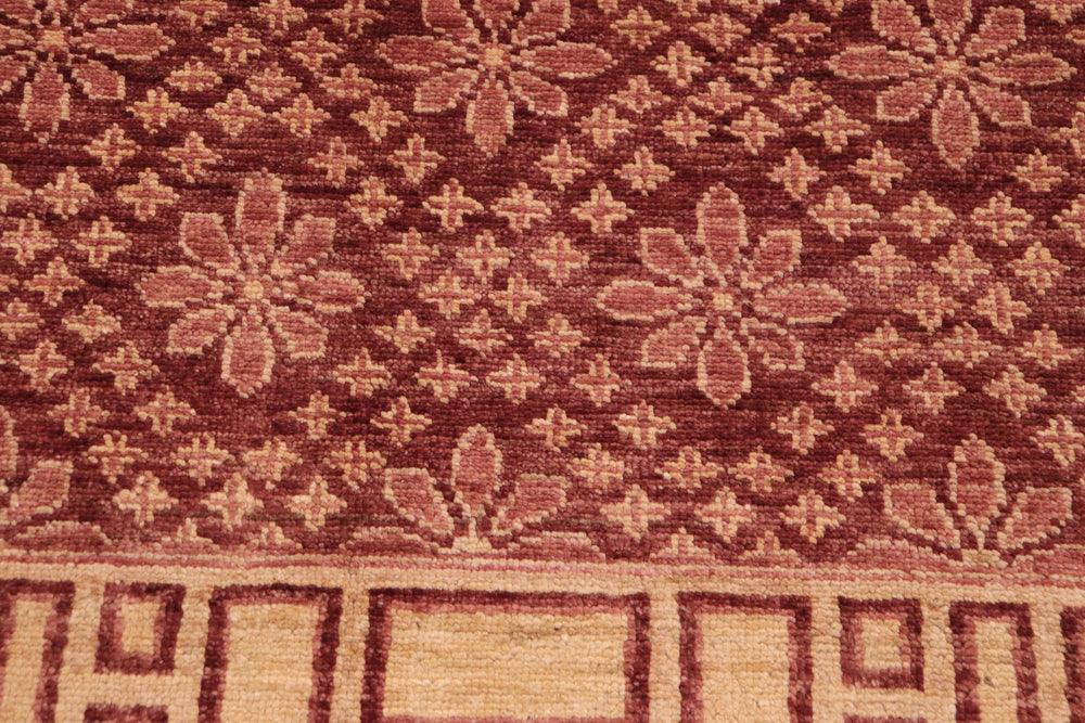 handmade Modern Kafkaz Red Gold Hand Knotted RECTANGLE 100% WOOL area rug 9' x 12'