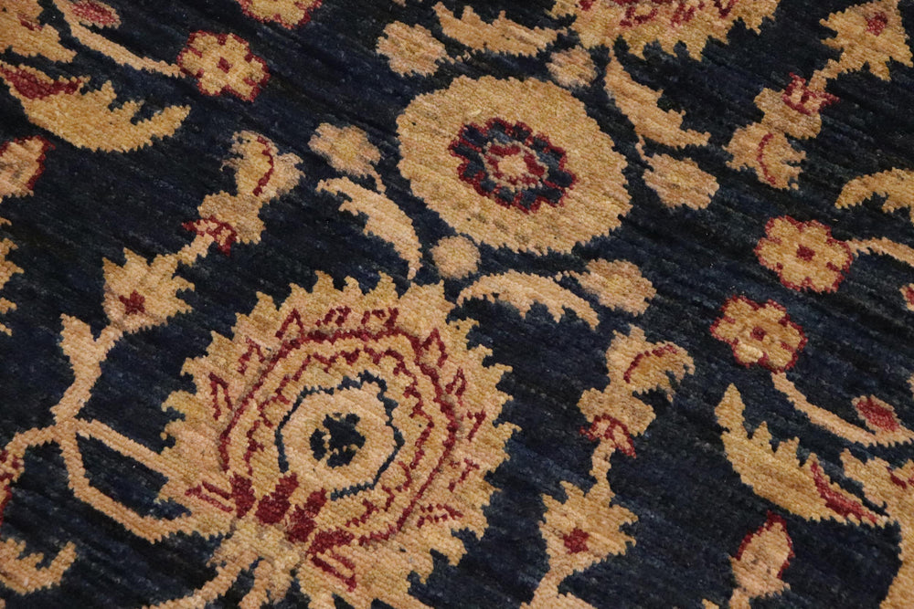 handmade Transitional Kafkaz Blue Red Hand Knotted RECTANGLE 100% WOOL area rug 9' x 12'