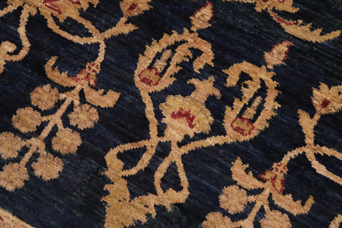 handmade Transitional Kafkaz Blue Red Hand Knotted RECTANGLE 100% WOOL area rug 9' x 12'