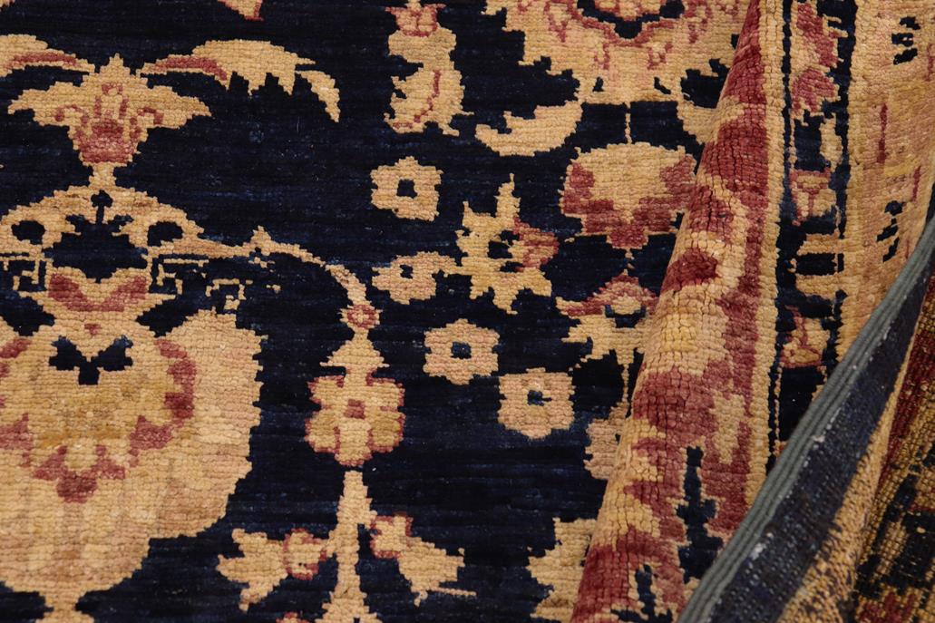 handmade Traditional Kafkaz Blue Brown Hand Knotted RECTANGLE 100% WOOL area rug 9 x 12