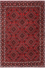 handmade Traditional Antique Red Black Hand Knotted RECTANGLE 100% Wool Pile area rug 6x10