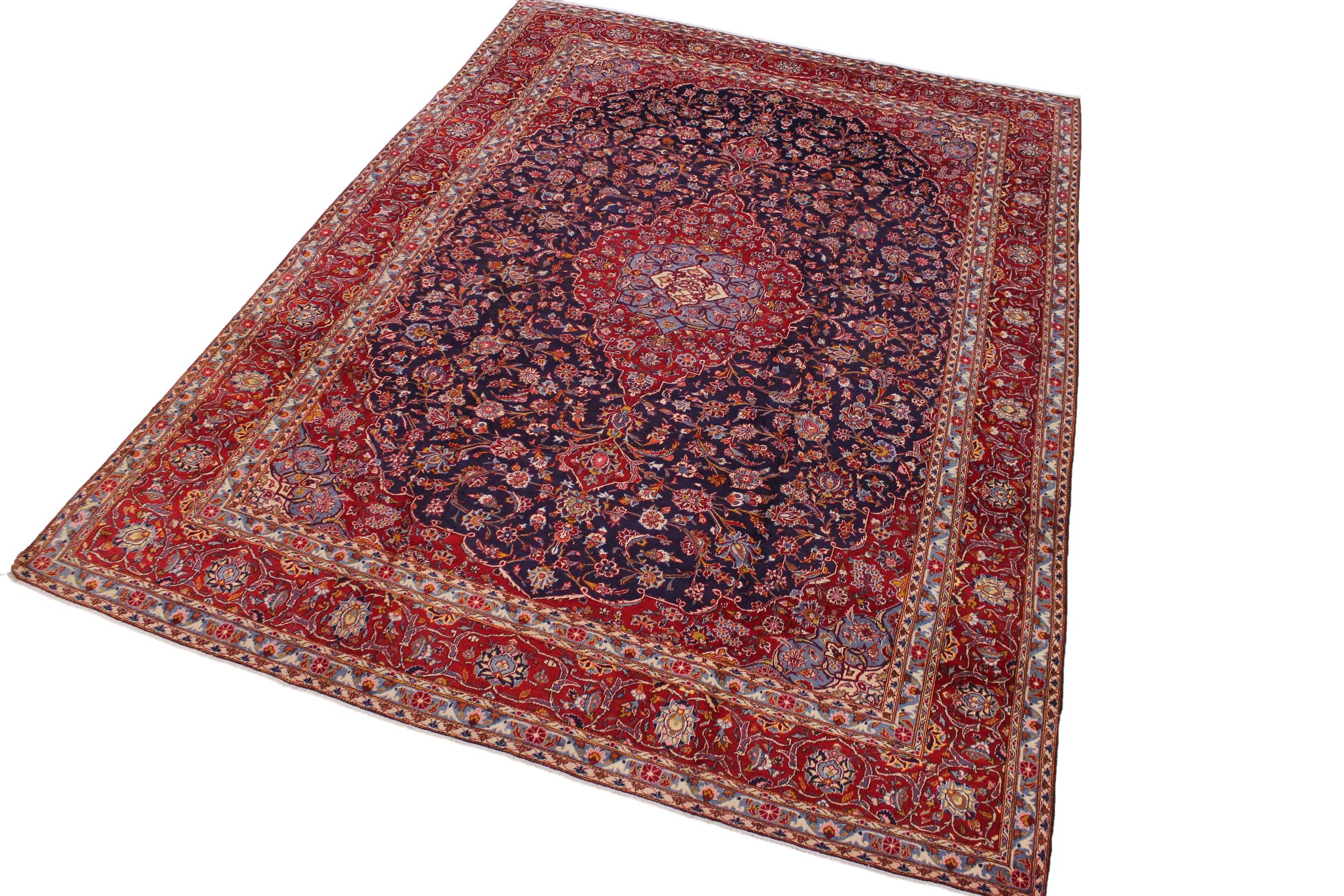 handmade Traditional Antique Blue Red Hand Knotted RECTANGLE 100% WOOL area rug 10 x 14