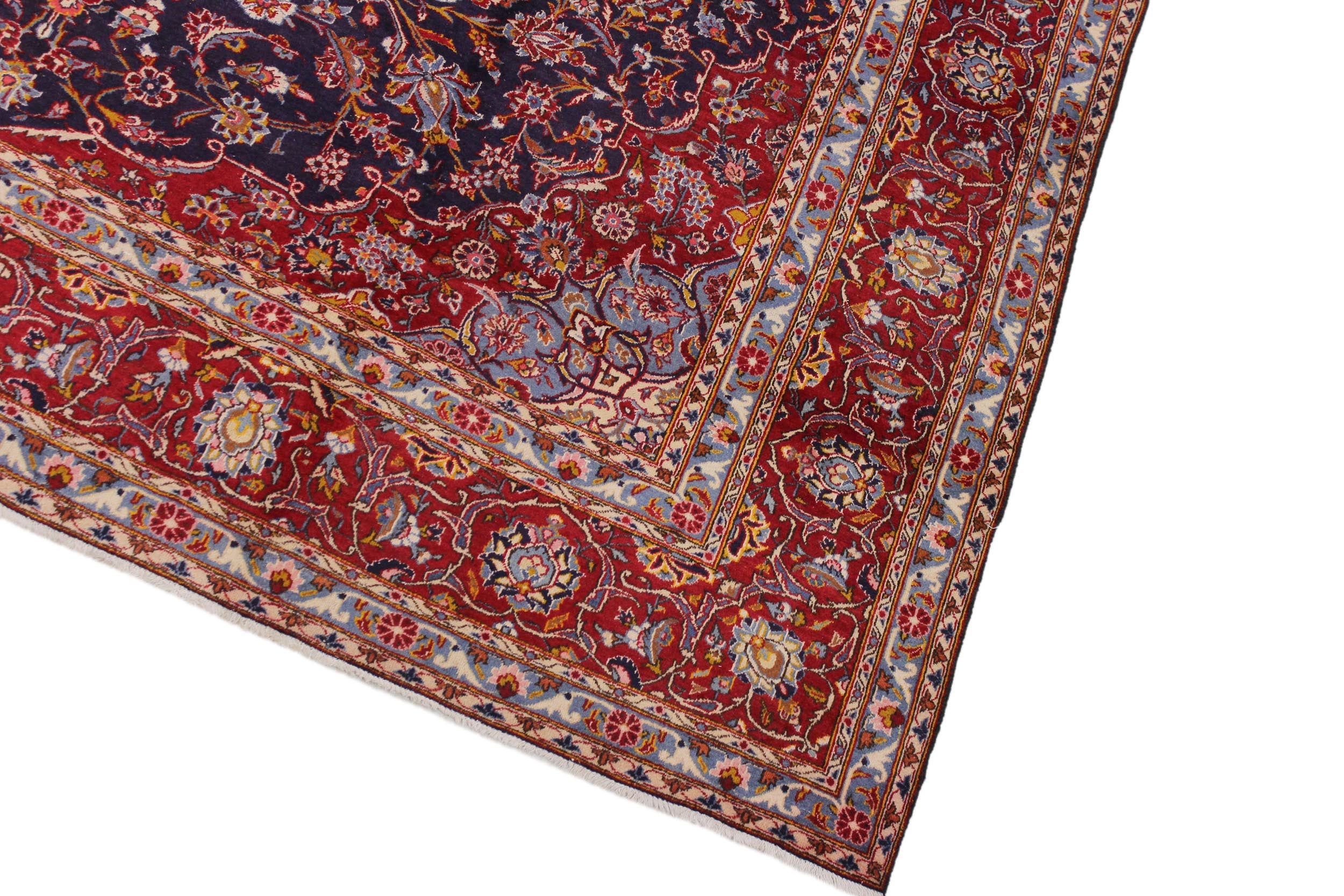handmade Traditional Antique Blue Red Hand Knotted RECTANGLE 100% WOOL area rug 10 x 14