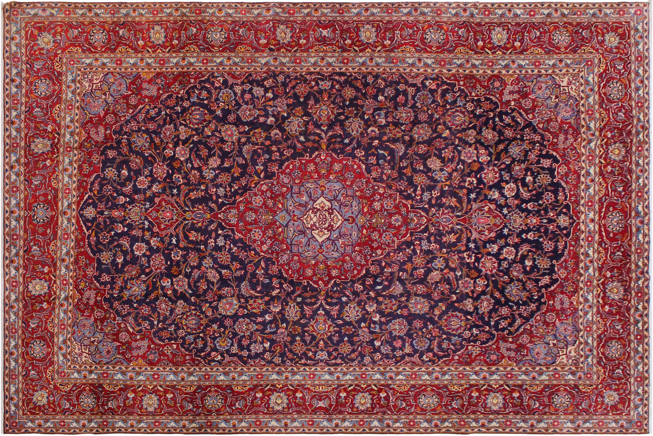 handmade Traditional Antique Blue Red Hand Knotted RECTANGLE 100% WOOL area rug 10 x 14