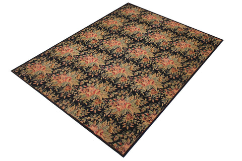 Antique Renaissance Floral Needle Point Vanda Rug - 7'6'' x 9'4''