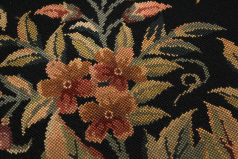Antique Renaissance Floral Needle Point Vanda Rug - 7'6'' x 9'4''
