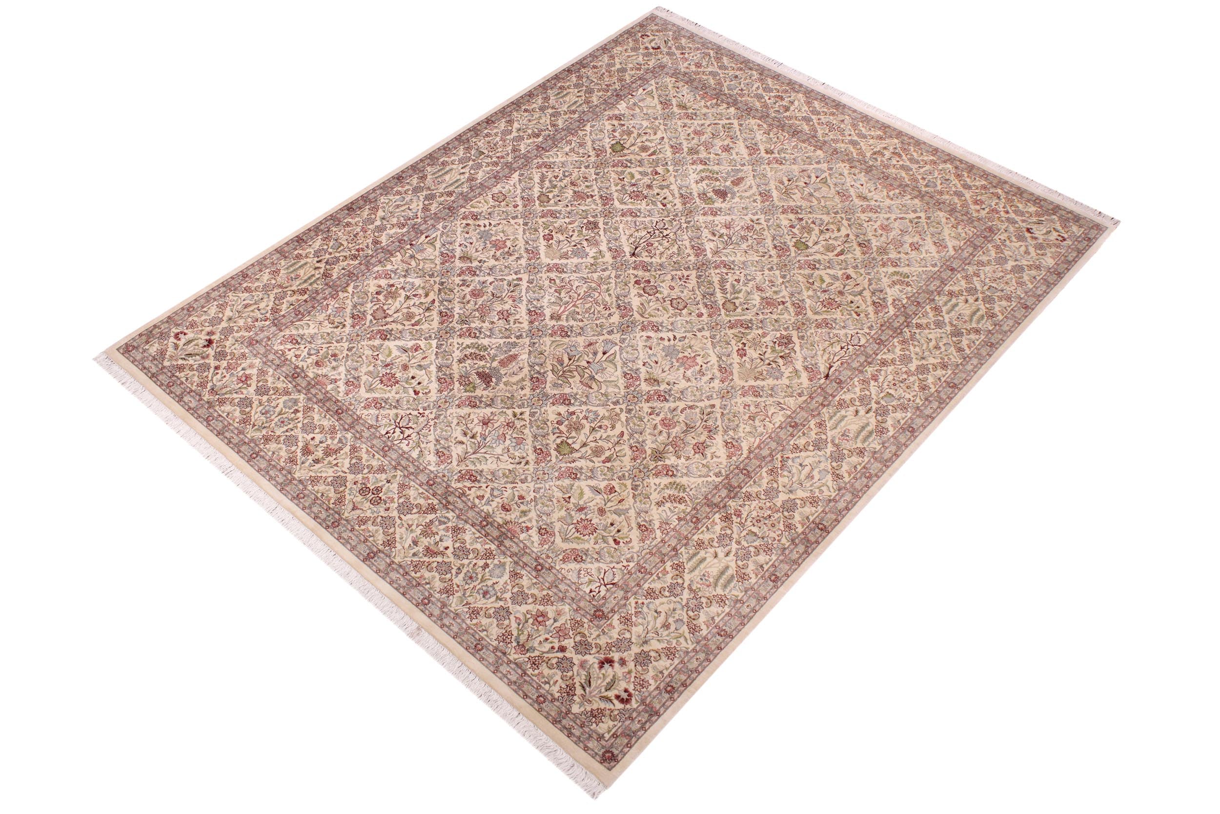 handmade Transitional Morris Black Black Hand Knotted RECTANGLE 100% WOOL area rug 9x12