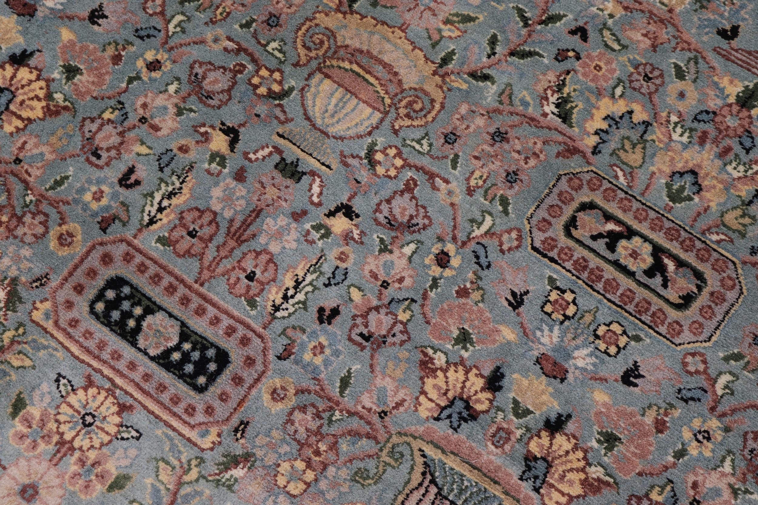 handmade Transitional Razia Lt. Green Lt. Green Hand Knotted RECTANGLE 100% WOOL area rug 10x14