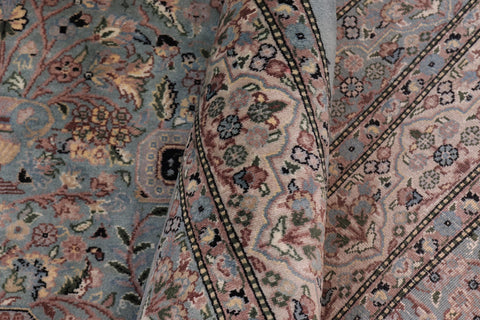 handmade Transitional Razia Lt. Green Lt. Green Hand Knotted RECTANGLE 100% WOOL area rug 10x14