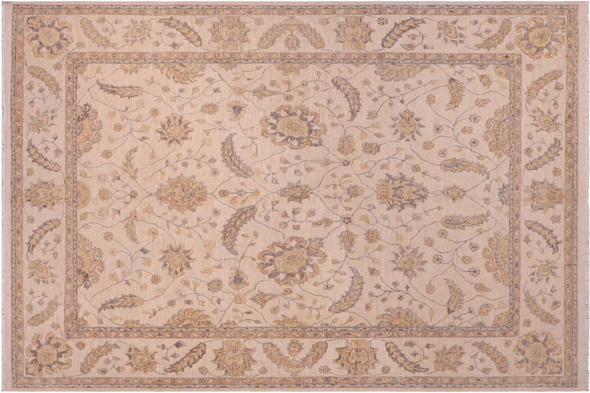 8x10 hand knotted Ziegler wool rug in beige - Classic Ziegler