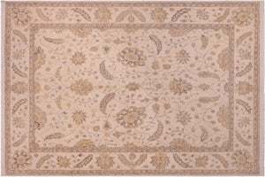 8x10 hand knotted Ziegler wool rug in beige - Classic Ziegler