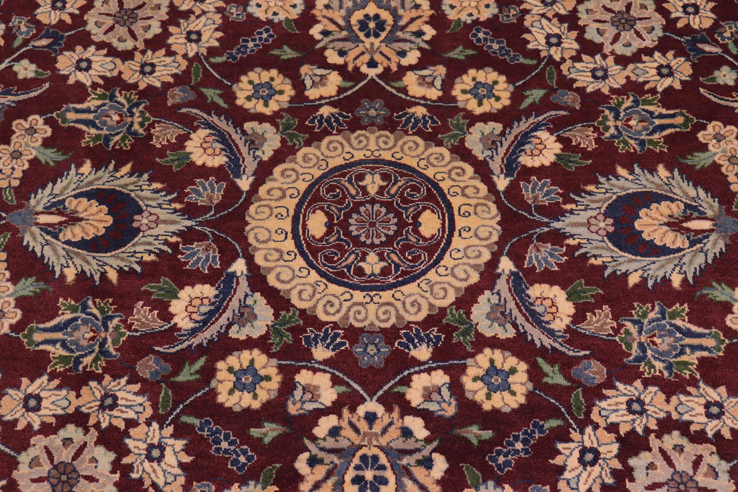 handmade Transitional Agra Tabriz Aubergine Blue Hand Knotted RECTANGLE 100% WOOL area rug 9x13