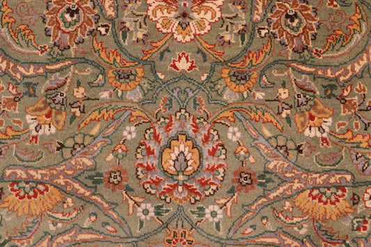 handmade Traditional Regular Lt. Green Ivory Hand Knotted RECTANGLE 100% WOOL area rug 9x12