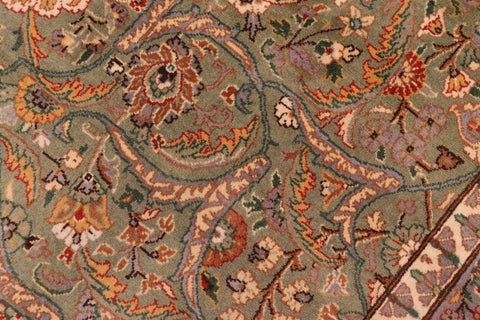 handmade Traditional Regular Lt. Green Ivory Hand Knotted RECTANGLE 100% WOOL area rug 9x12