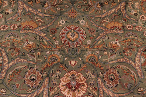 handmade Traditional Regular Lt. Green Ivory Hand Knotted RECTANGLE 100% WOOL area rug 9x12