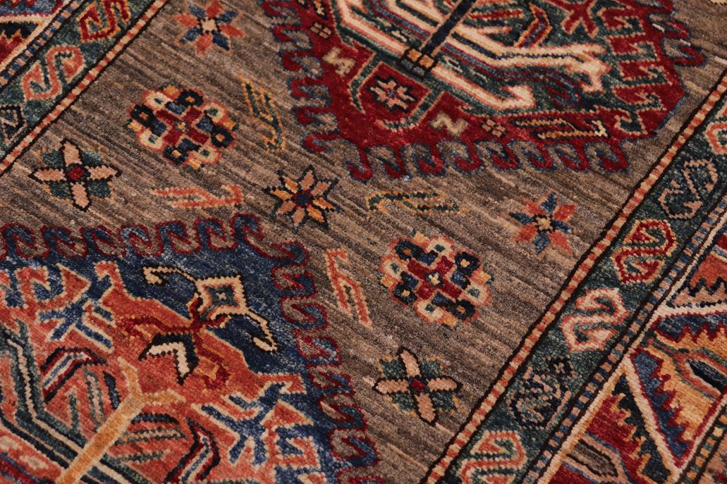 handmade Geometric Super Kazak Gray Multi Hand-made RUNNER 100% WOOL area rug 3x10