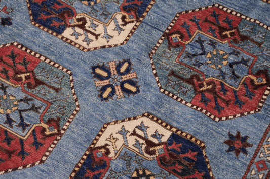 handmade Transitional Sarapi Lt. Blue Beige Hand-made RECTANGLE 100% WOOL area rug 8' x 10'