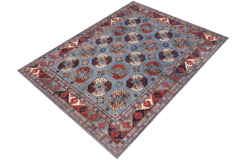 handmade Transitional Sarapi Lt. Blue Beige Hand-made RECTANGLE 100% WOOL area rug 8' x 10'