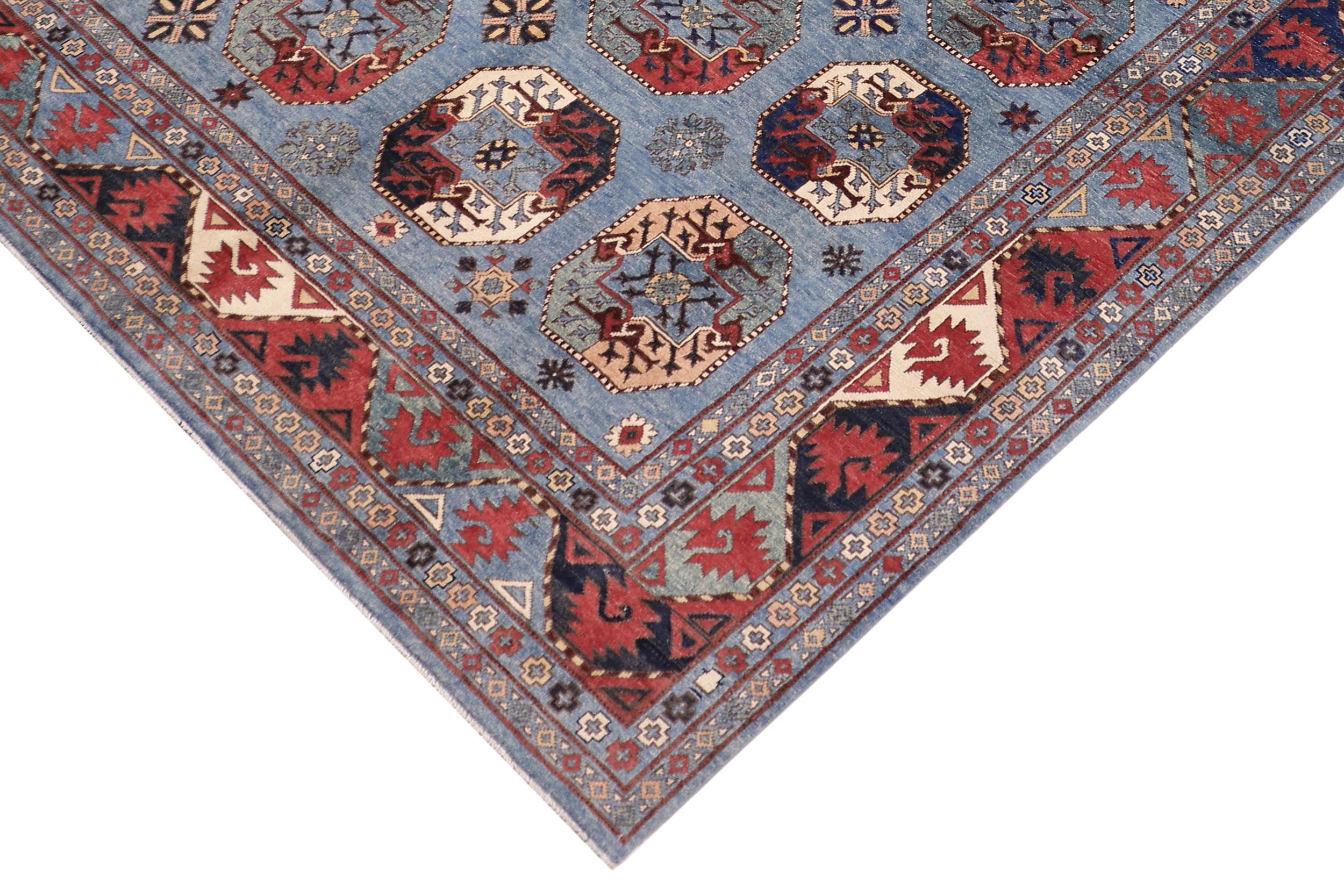 handmade Transitional Sarapi Lt. Blue Beige Hand-made RECTANGLE 100% WOOL area rug 8' x 10'