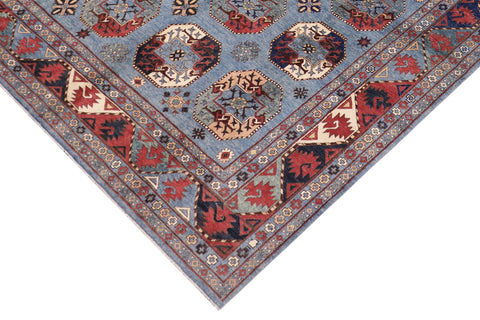handmade Transitional Sarapi Lt. Blue Beige Hand-made RECTANGLE 100% WOOL area rug 8' x 10'