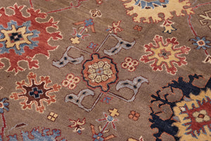 handmade Transitional Kafkaz Brown Beige Hand-made RECTANGLE 100% WOOL area rug 8' x 9'