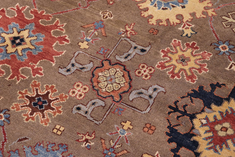 handmade Transitional Kafkaz Brown Beige Hand-made RECTANGLE 100% WOOL area rug 8' x 9'