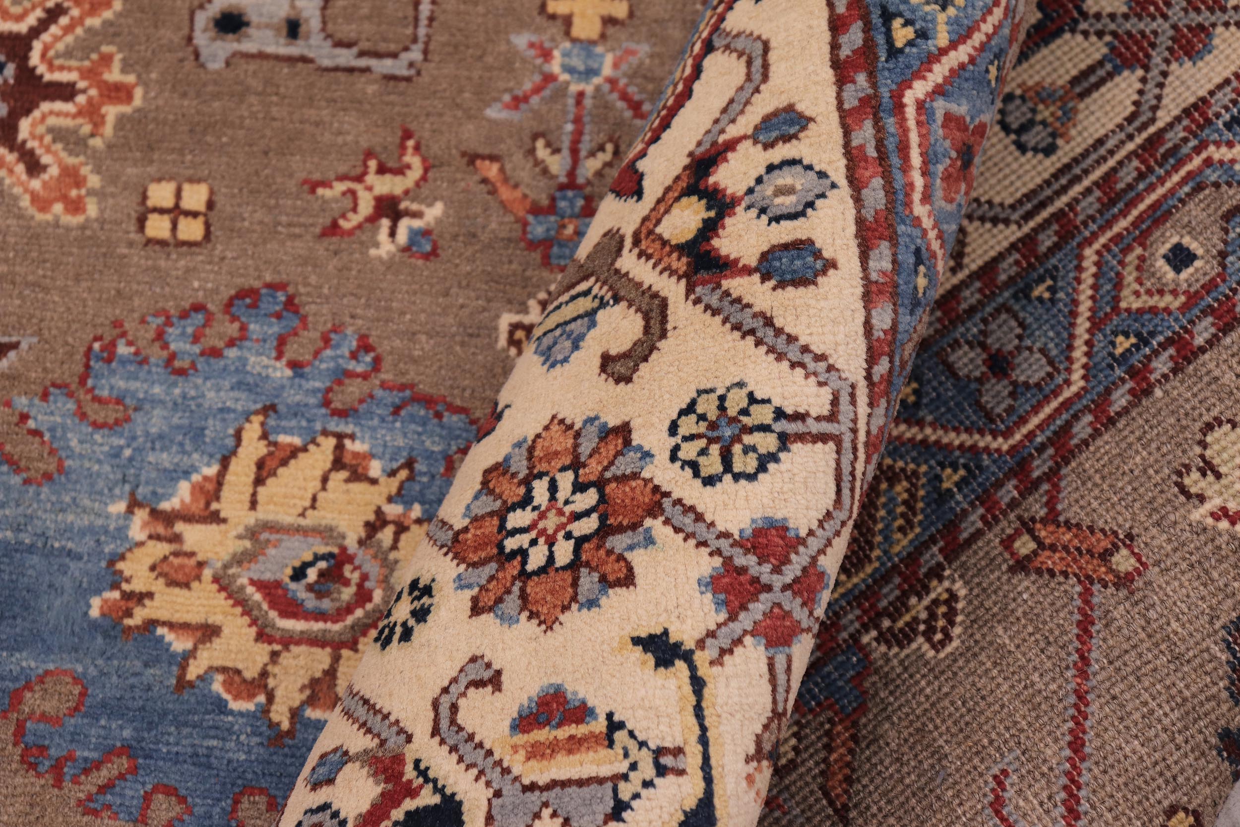 handmade Transitional Kafkaz Brown Beige Hand-made RECTANGLE 100% WOOL area rug 8' x 9'