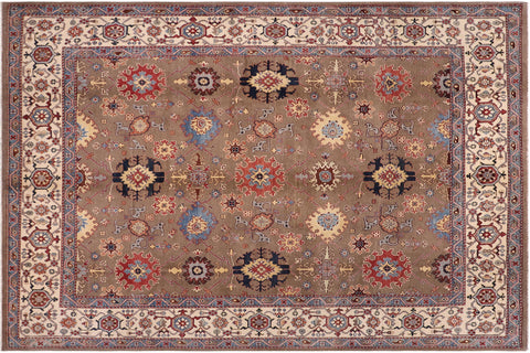 handmade Transitional Kafkaz Brown Beige Hand-made RECTANGLE 100% WOOL area rug 8' x 9'