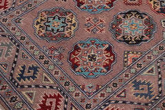 handmade Geometric Kazak Light Purpl Light Purpl Hand-made RECTANGLE 100% WOOL area rug 3' x 5'