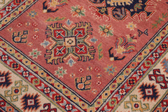 handmade Geometric Kazak Pink Beige Hand-made RECTANGLE 100% WOOL area rug 3'X5'
