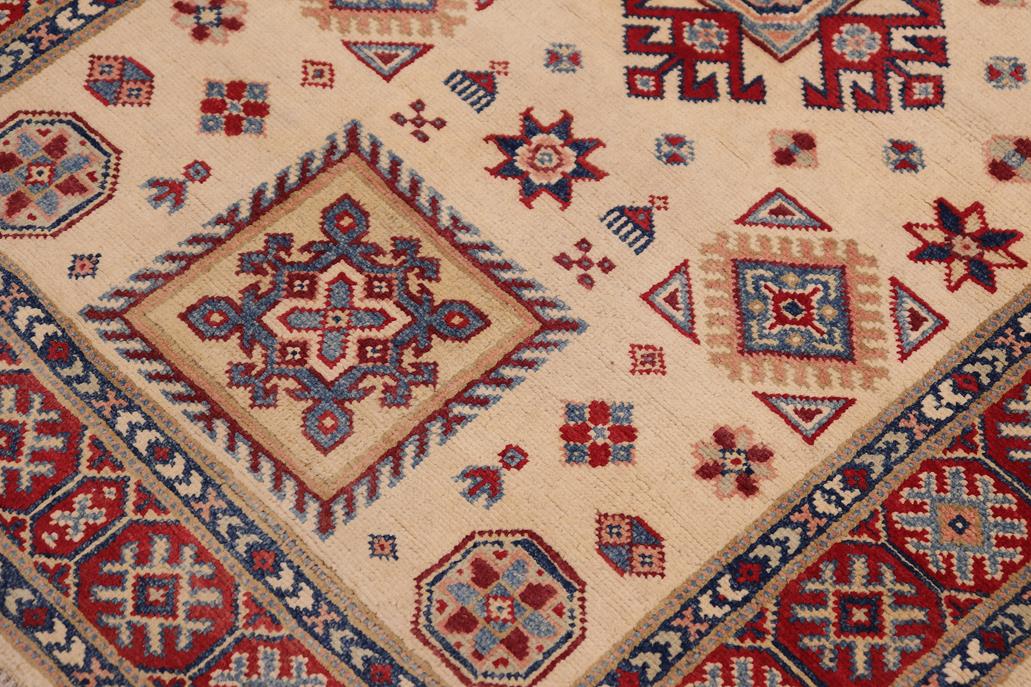 handmade Geometric Kazak Gold Red Hand-made RECTANGLE 100% WOOL area rug 3' x 5'