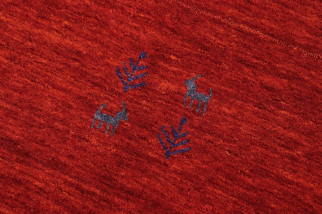 handmade Modern Gabbeh Rust Rust Hand-made RECTANGLE 100% WOOL area rug 8x10