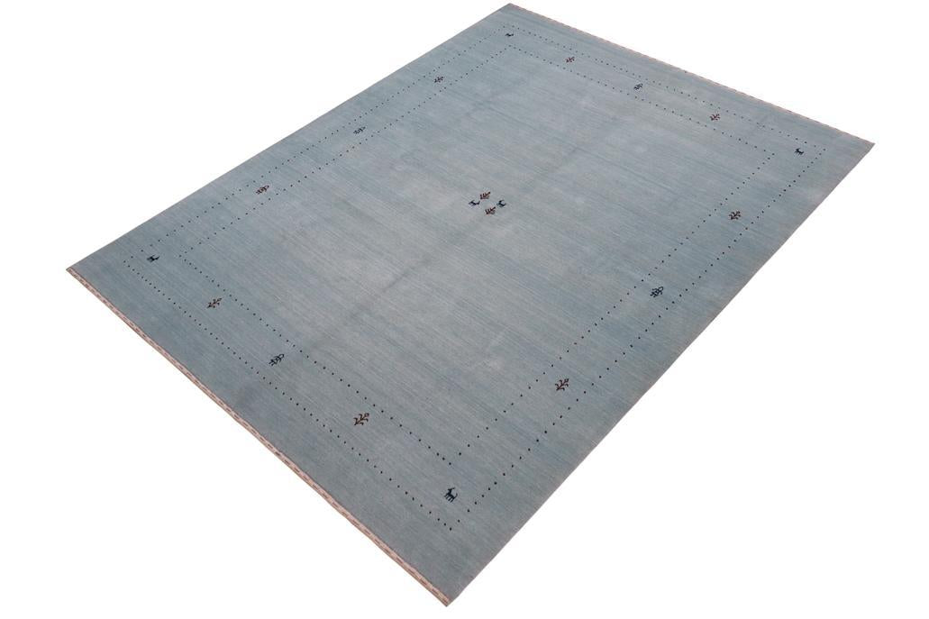 handmade Modern Gabbeh Light Blue Light Blue Hand-made RECTANGLE 100% WOOL area rug 8x10