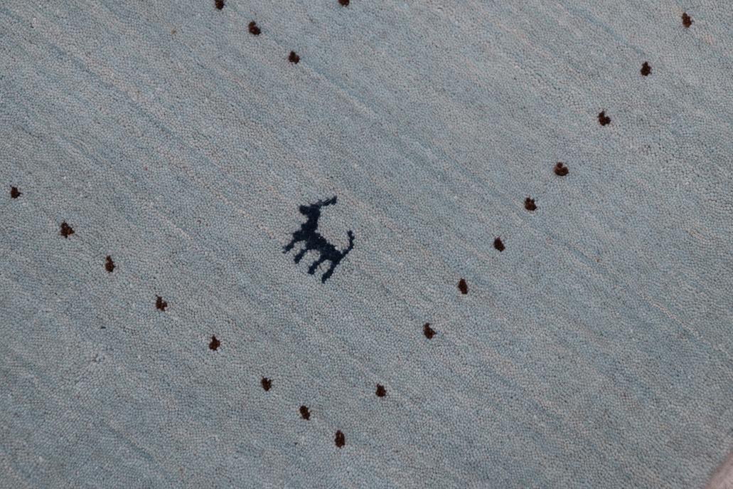 handmade Modern Gabbeh Light Blue Light Blue Hand-made RECTANGLE 100% WOOL area rug 8x10