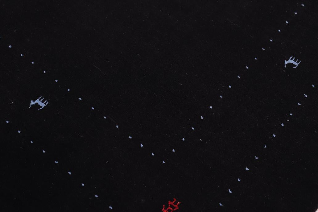 handmade Modern Gabbeh Black Black Hand-made RECTANGLE 100% WOOL area rug 8x10