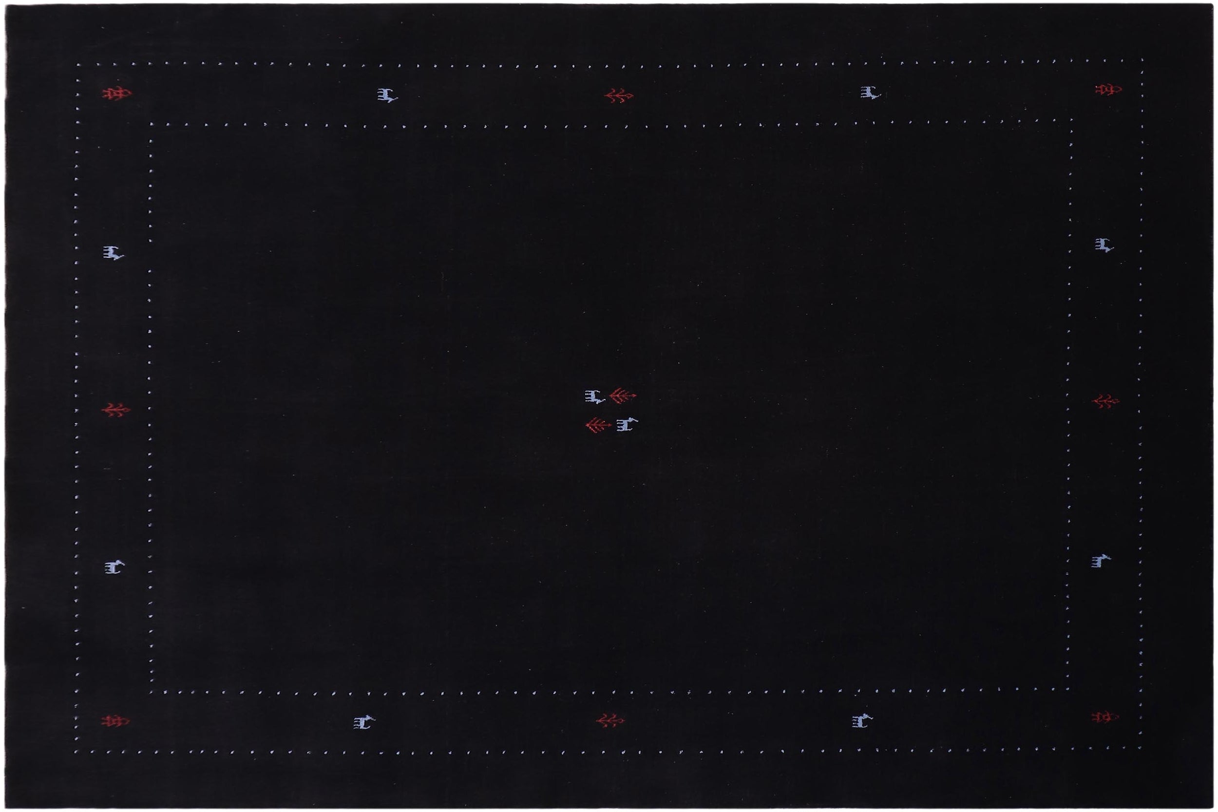 handmade Modern Gabbeh Black Black Hand-made RECTANGLE 100% WOOL area rug 8x10