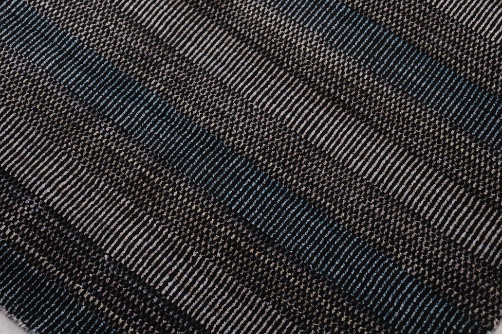 handmade Modern Grass Black Ivory Hand-made RECTANGLE 100% WOOL area rug 8x10