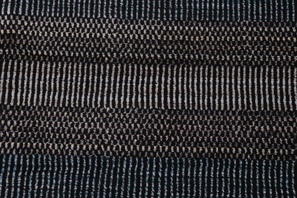 handmade Modern Grass Black Ivory Hand-made RECTANGLE 100% WOOL area rug 8x10