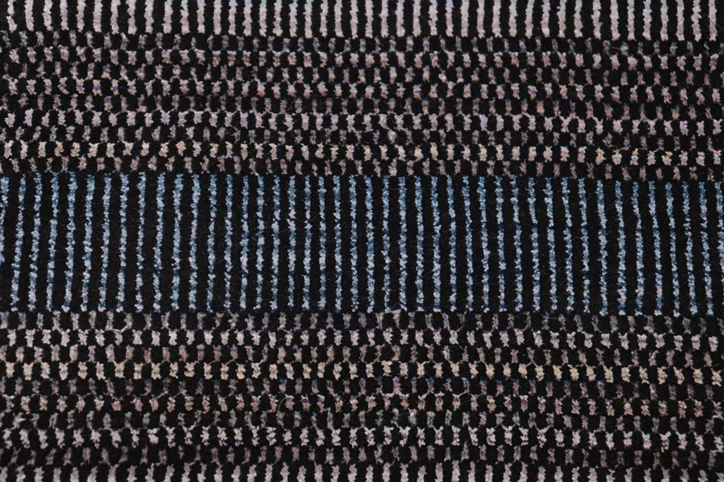 handmade Modern Grass Black Ivory Hand-made RECTANGLE 100% WOOL area rug 8x10