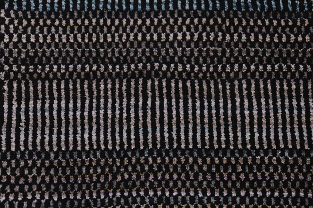 handmade Modern Grass Black Ivory Hand-made RECTANGLE 100% WOOL area rug 8x10