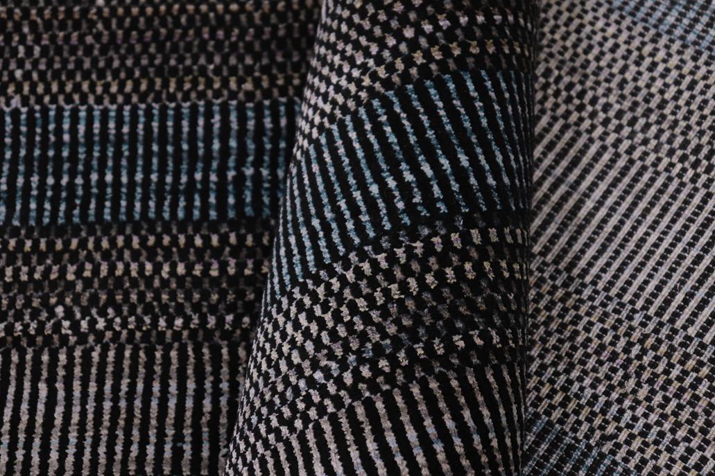 handmade Modern Grass Black Ivory Hand-made RECTANGLE 100% WOOL area rug 8x10