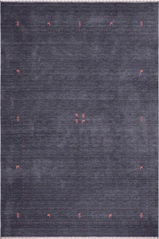 Contemporary Gabbeh Adalyn Grayish Blue Wool Rug - 8'3''X10'0''