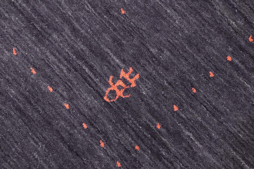 handmade Modern Gabbeh Grayish Blu Bluish Gray Hand-made RECTANGLE 100% WOOL area rug 8x10