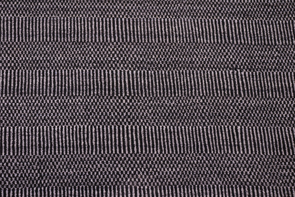 handmade Modern Grass Black Gray Hand-made RECTANGLE 100% WOOL area rug 9' x 12'