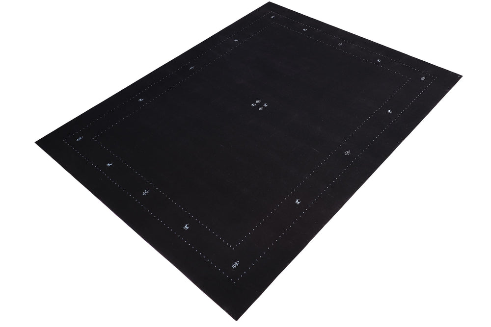 handmade Modern Gabbeh Black Black Hand-made RECTANGLE 100% WOOL area rug 9' x 12'