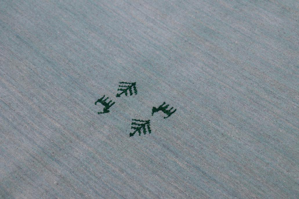 handmade Modern Gabbeh Light Blue Light Blue Hand-made RECTANGLE 100% WOOL area rug 9x12