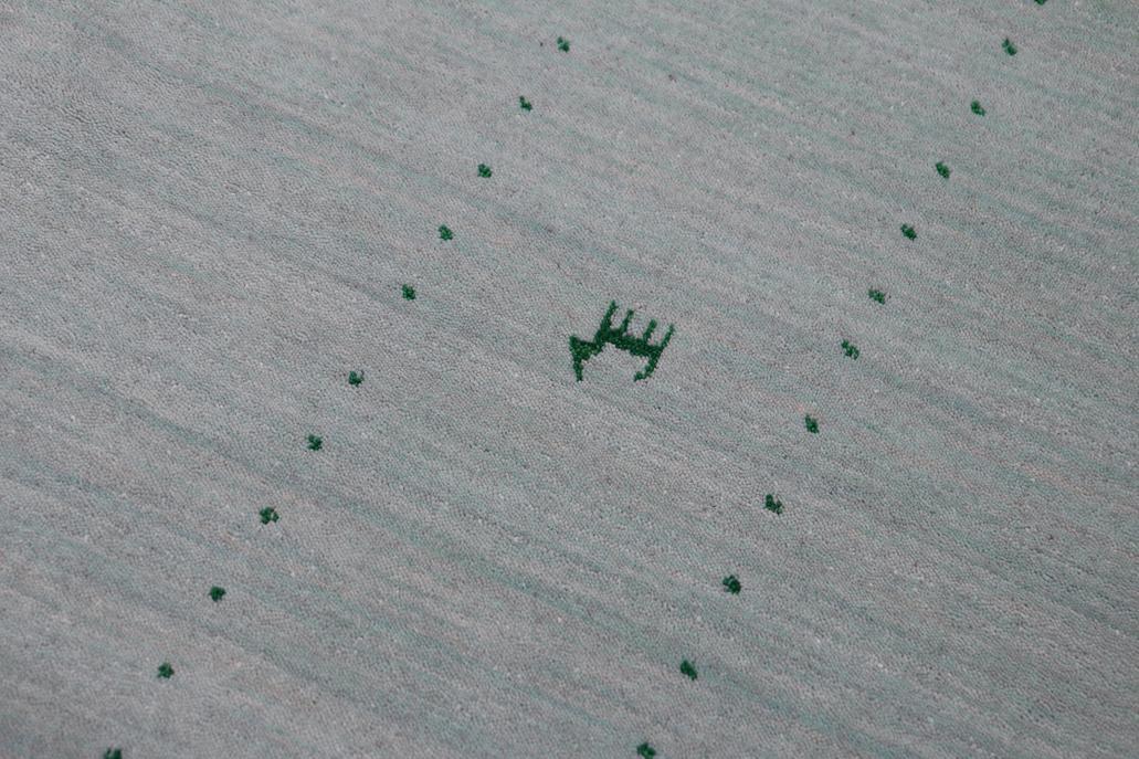 handmade Modern Gabbeh Light Blue Light Blue Hand-made RECTANGLE 100% WOOL area rug 9x12